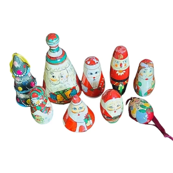 Hand painted vintage Russian collection of Christmas decor - Picture 1 of 11